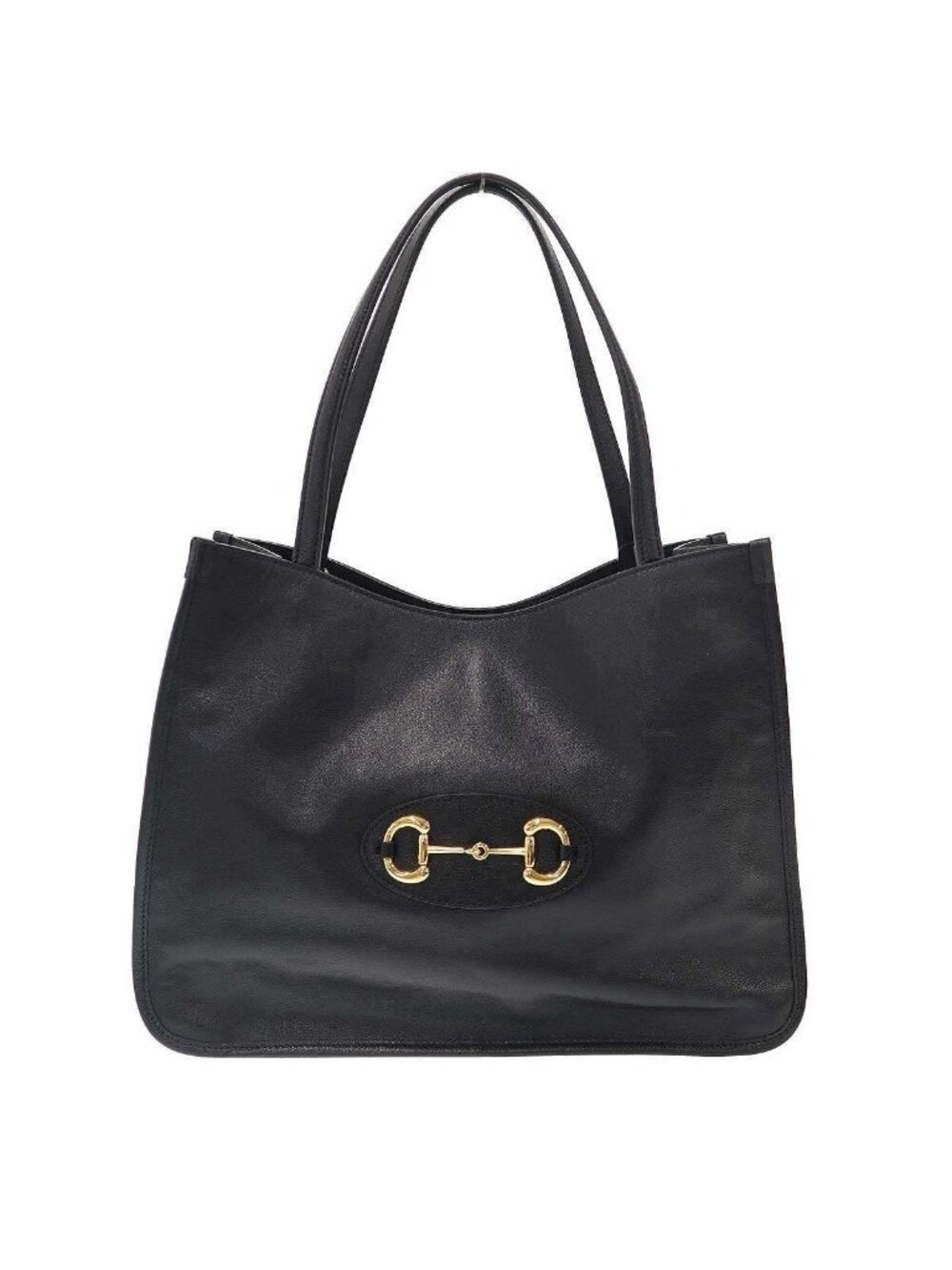Gucci Horsebit Leather Tote Black
